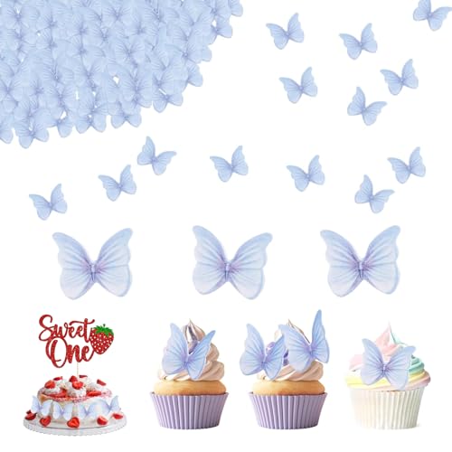 Essbare Schmetterlinge für Torte, 48 Stück Tortendeko Schmetterling, Schmetterlinge Torten Deko, Schmetterlinge Cupcake Topper für Hochzeit Party Essbare Schmetterlinge für Torte, 48 Stück Tortendeko Schmetterling, Schmetterlinge Torten Deko, Schmetterlinge Cupcake Topper für Hochzeit Party von YWKJDDM