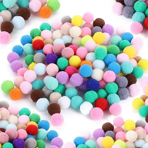 Pompons zum Basteln, 200 Stück Bunte Pompons 20mm Mini Pom Poms, Kleine Bommeln, Bälle Flauschigen für Crafts Dekorationen Pompons zum Basteln, 200 Stück Bunte Pompons 20mm Mini Pom Poms, Kleine Bommeln, Bälle Flauschigen für Crafts Dekorationen von YWKJDDM