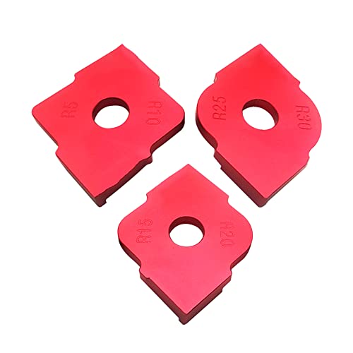 3 Stück Frässchablonen für Oberfräse, Aluminiumlegierung Radius Jig Router Templates für Handkantentrimmer, Graviermaschine, Holzbearbeitungswerkzeug (R5/R10+R15/R20+R25/R30) von YWNYT