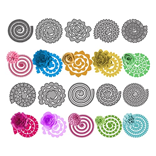YWNYT 10 Stück 3D-Blumen-Prägeschablone, Blumen, Spiral-Metall-Stanzformen für Papier, Basteln, handgefertigt von YWNYT