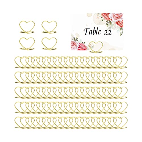 YWNYT 100 Stück Tischnummernhalter, Herzform, kleine Größe, Tischkartenhalter, Mini-Metall-Foto-Namenskartenhalter, Hochzeit, Sitz-Etiketten, Tischkarten-Clips, Tischkartenständer für Hochzeiten YWNYT 100 Stück Tischnummernhalter, Herzform, kleine Größe, Tischkartenhalter, Mini-Metall-Foto-Namenskartenhalter, Hochzeit, Sitz-Etiketten, Tischkarten-Clips, Tischkartenständer für Hochzeiten von YWNYT