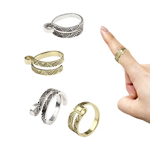 YWNYT 20 Stück Zeigefinger Häkeln Schwanz Ring Häkeln Riemen Ring Metall Häkeln Schlaufe Ring für Häkeln Stricken Zubehör Werkzeuge (Gold + Silber) von YWNYT