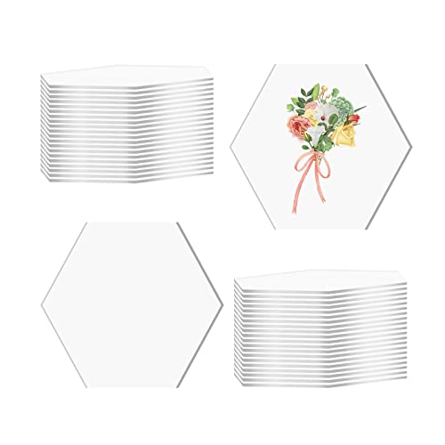 YWNYT 40 Stück Acryl-Tischkarten, transparent, sechseckig, blanko, Sitzkarten, transparent, Acryl, blanko, sechseckige Fliesen, Namenskarten für Hochzeit, Abendessen, Party, Bankett YWNYT 40 Stück Acryl-Tischkarten, transparent, sechseckig, blanko, Sitzkarten, transparent, Acryl, blanko, sechseckige Fliesen, Namenskarten für Hochzeit, Abendessen, Party, Bankett von YWNYT