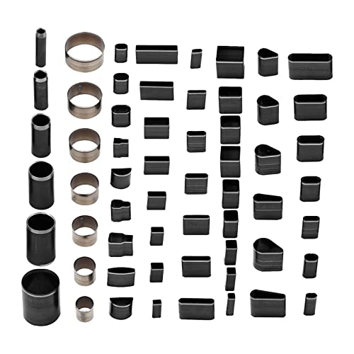 YWNYT 7 x Leder-Stanzwerkzeuge (20 mm, 25 mm, 30 mm, 35 mm, 40 mm, 45 mm, 50 mm) und 52 x Lochstanzer Set für DIY-Lederhandwerk-Werkzeuge von YWNYT