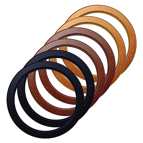 YWNYT Handtaschengriffe aus Holz, 3 Farben, rund, dekorativer Handtaschengriff für Strohhalme, handgefertigte Strandtasche, Leinwand, Makramee, gehäkelte Geldbörse, Nähen, Basteltaschen, Zubehör von YWNYT
