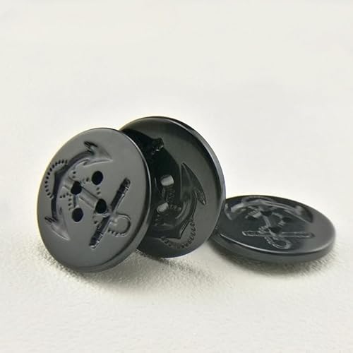 YWQHS 20 Stück 15–30 mm Schwarze Anker-Harzknöpfe, 4 Löcher, Mantelknöpfe, Nähen, dekorative Knöpfe, Flache Rückseite zum Basteln, Nähen, handgefertigte Projekte YWQHS 20 Stück 15–30 mm Schwarze Anker-Harzknöpfe, 4 Löcher, Mantelknöpfe, Nähen, dekorative Knöpfe, Flache Rückseite zum Basteln, Nähen, handgefertigte Projekte von YWQHS
