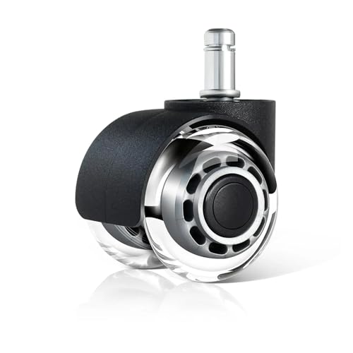 5 Teile/los 2-zoll Transparent Zwei-Rad Büro Stuhl/Schwenkrad klemme PU Caster/Stille Möbel gaming Stuhl Pulley(2 inch-gray) von YWRWUPMGK