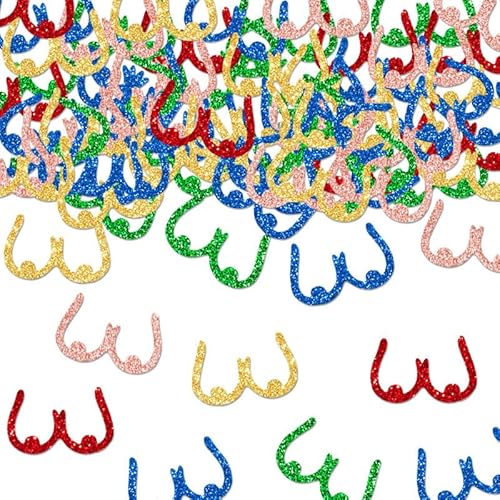 100 Stück Brustkrebskonfetti, Prävention von Brust, rotes Band, Tischkonfetti, Krebs, Brustbewusstsein, Tischkonfetti, Frauen, Gesundheit, Mottoparty-Dekorationen von YWWQSJH