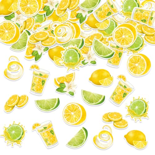100 Stück Zitronen-Konfetti Sommerfrüchte Thema Tischdekoration Happy Birthday Babyparty Jungen Mädchen Party Dekorationen Supplies von YWWQSJH