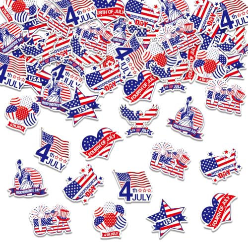 Konfetti, Unabhängigkeitstag, 4. Juli, patriotische Party-Dekorationen, Tischkonfetti für amerikanische Themenveranstaltungen, Party, Veteranen, Gedenktag, Dekoration, Zubehör, 100 Stück Konfetti, Unabhängigkeitstag, 4. Juli, patriotische Party-Dekorationen, Tischkonfetti für amerikanische Themenveranstaltungen, Party, Veteranen, Gedenktag, Dekoration, Zubehör, 100 Stück von YWWQSJH