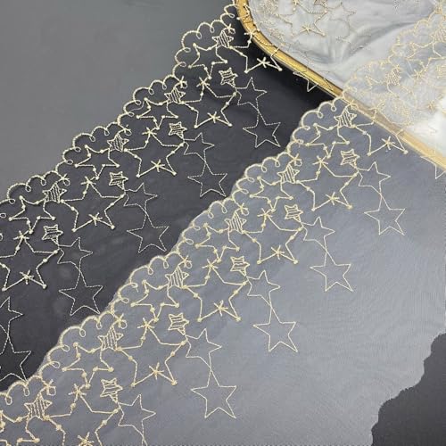 Spitzenbordüre in 2 Farben, Breite 16 cm, einzigartiges Muster, Stern-Applikation, Nähhandwerk für Hochzeitskleider, Geschenkverpackungen, Basteln, Design, Verzierung, Party-Dekoration, Kleidung, 2 Spitzenbordüre in 2 Farben, Breite 16 cm, einzigartiges Muster, Stern-Applikation, Nähhandwerk für Hochzeitskleider, Geschenkverpackungen, Basteln, Design, Verzierung, Party-Dekoration, Kleidung, 2 von YWWQSJH
