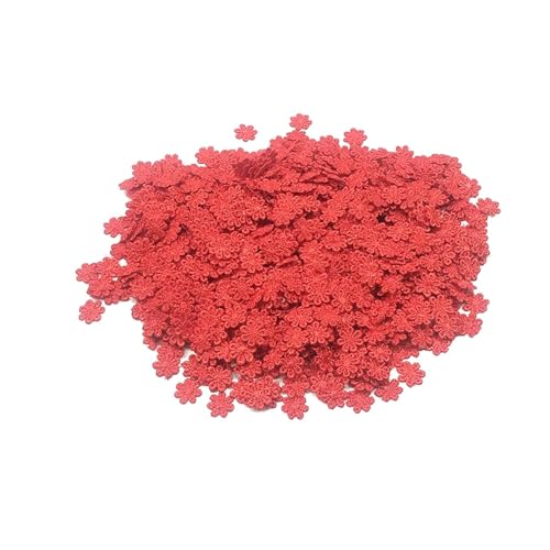 YXADGML Bestickte Aufnäher 100 Stück Mini handgefertigte Stoff-Blumen-Applikationen, Aufnäher for Hochzeitsdekoration, Basteln, Nähzubehör, 1,3 cm(Red) von YXADGML