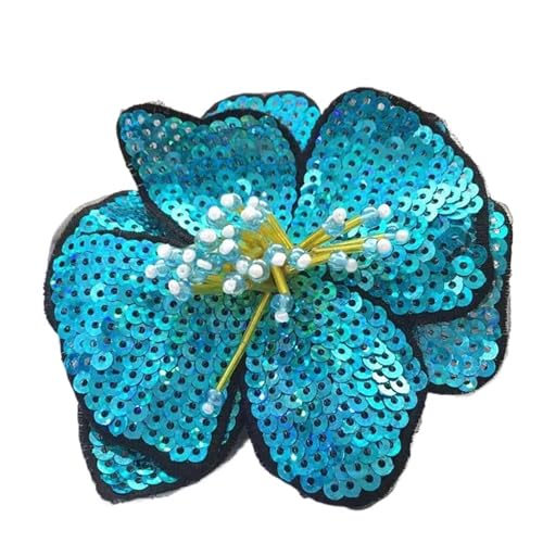 YXADGML Bestickte Aufnäher 11 cm Zwei Schichten Bunte Pailletten Aufkleber Blumen Patch Nähen auf Kleidung Dekoration Designer Applikation(Color 10) von YXADGML