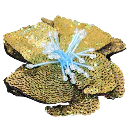YXADGML Bestickte Aufnäher 11 cm Zwei Schichten Bunte Pailletten Aufkleber Blumen Patch Nähen auf Kleidung Dekoration Designer Applikation(Color 3) von YXADGML