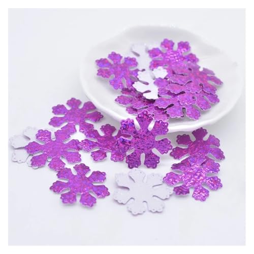 YXADGML Bestickte Aufnäher 120 Stück glitzernde Silberne Schneeflocken-Stoffapplikationen for Aufnähen, Weihnachtsdekoration, Zubehör, Kleidung, Tasche, Hut, DIY-Aufnäher(Rose Red) von YXADGML