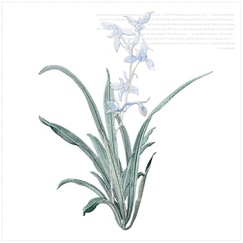 YXADGML Bestickte Aufnäher 19 x 24,5 cm Orchideenblüten-Aufnäher for Aufbügeln, floraler Aufnäher for Kleidung, Stoff, for Aufbügeln, DIY-Mantel, Jeans-Zubehör(Color B) von YXADGML