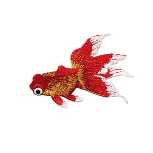 YXADGML Bestickte Aufnäher 2 Stück Fisch-Nähaufkleber for Kleidung, Applikationen, DIY-Zubehör, bestickte Aufnäher for Kleidung(Red Right Side) von YXADGML