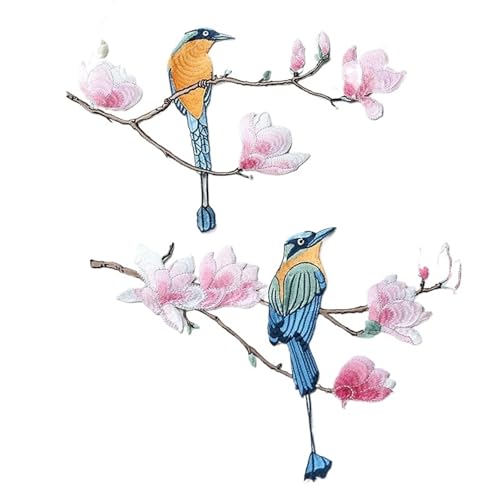 YXADGML Bestickte Aufnäher 2PCS große Phoenix Patches for Kleidung Applikation Nähen auf Stickerei Patch Aufkleber Pfau Stoff Abzeichen Kleidung Zubehör(Style 15) von YXADGML