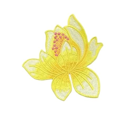 YXADGML Bestickte Aufnäher 3PCS Vintage Exquisite Gestickte Lotus Tuch Patch Cheongsam Dekorative Blumen Zubehör DIY Eisen Auf Patches for Kleidung(Flower Patch02) von YXADGML