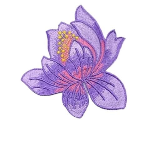 YXADGML Bestickte Aufnäher 3PCS Vintage Exquisite Gestickte Lotus Tuch Patch Cheongsam Dekorative Blumen Zubehör DIY Eisen Auf Patches for Kleidung(Flower Patch07) von YXADGML