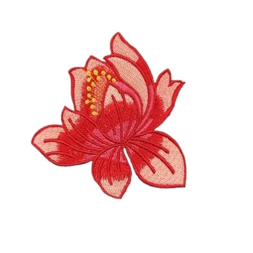YXADGML Bestickte Aufnäher 3PCS Vintage Exquisite Gestickte Lotus Tuch Patch Cheongsam Dekorative Blumen Zubehör DIY Eisen Auf Patches for Kleidung(Flower Patch08) von YXADGML