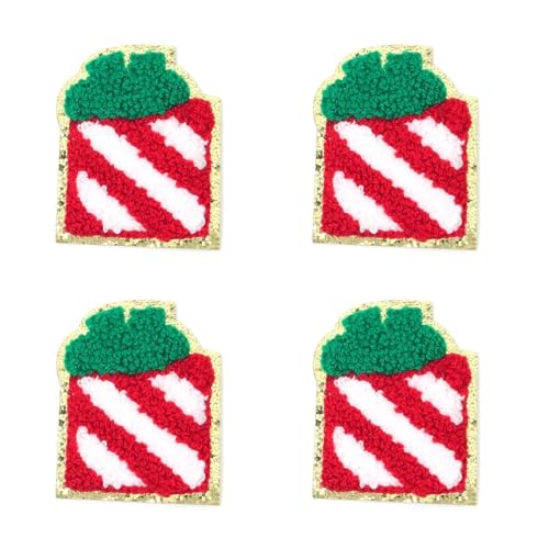 YXADGML Bestickte Aufnäher 4 Stücke Handtuch Stickerei Phnom Penh Weihnachten Emblem Kleidung Zubehör Abzeichen Aufkleber Stickerei Aufkleber Aufbügeln Patches(Gift Box) von YXADGML