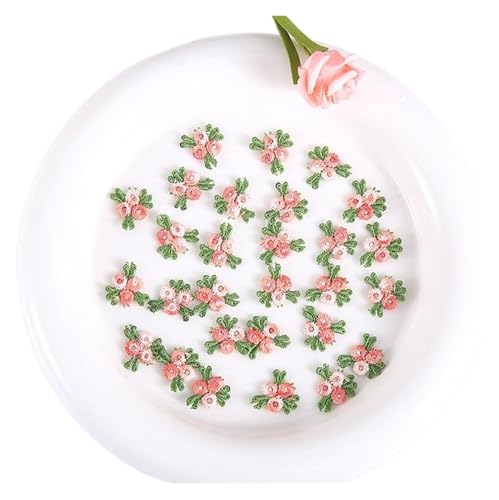 YXADGML Bestickte Aufnäher 50 Stück rot grün blau gestickte Florale Spitzenflicken Nähzubehör Reparatur 2 cm breit(Orange) von YXADGML