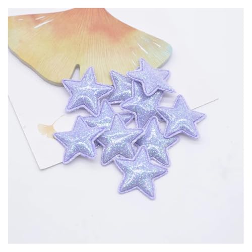 YXADGML Bestickte Aufnäher 50 Stücke 25mm Bling Leder Stern Applikation for DIY Mädchen Kopfbedeckung Haarspangen Dekor Zubehör Kleidung Hut Nähen Patches(Purple) von YXADGML