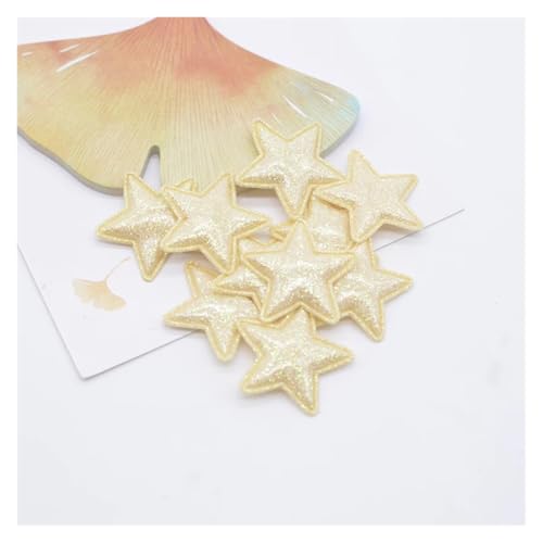YXADGML Bestickte Aufnäher 50 Stücke 25mm Bling Leder Stern Applikation for DIY Mädchen Kopfbedeckung Haarspangen Dekor Zubehör Kleidung Hut Nähen Patches(Yellow) von YXADGML