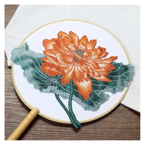 YXADGML Bestickte Aufnäher Lotusblüten-Stickerei for Aufnähen, Reparatur von Kleidungslöchern, hautfreundlich, ohne weichen Kleber, große Größe(LF126 B) von YXADGML