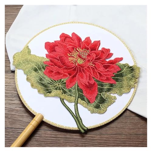 YXADGML Bestickte Aufnäher Lotusblüten-Stickerei for Aufnähen, Reparatur von Kleidungslöchern, hautfreundlich, ohne weichen Kleber, große Größe(LF126 C) von YXADGML