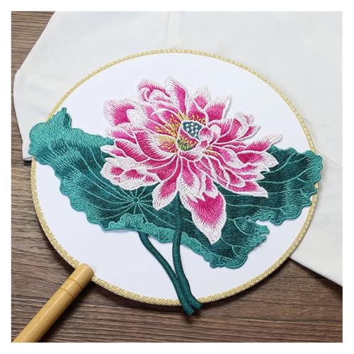 YXADGML Bestickte Aufnäher Lotusblüten-Stickerei for Aufnähen, Reparatur von Kleidungslöchern, hautfreundlich, ohne weichen Kleber, große Größe(LF126 D) von YXADGML