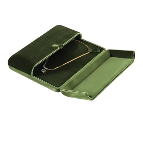 YXADGML Geschenkbox Samt-Perlen-Halsketten-Display-Box, Anhänger, Geschenk, Aufbewahrungsbox, Halsketten-Organizer(Green) von YXADGML