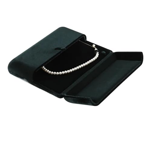 YXADGML Geschenkbox Samt-Perlen-Halsketten-Display-Box, Anhänger, Geschenk, Aufbewahrungsbox, Halsketten-Organizer(Green-A) von YXADGML