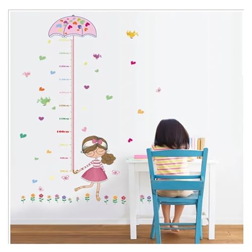YXADGML Kinder Messlatte Prinzessin Mädchen AFFE Kind Wachstumstabelle Aufkleber Selbstklebende Baby Höhenmessung Aufkleber Auto Cartoon Höhenmesser for Kinderzimmer(005) von YXADGML