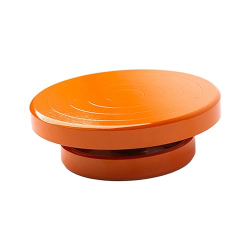YXADGML Töpferscheibe Kantenrad for Töpferei, drehbar, manuell, robuster Kuchendrehteller for Modellkeramik, Kunst, DIY-Kunsthandwerksprojekte, Basteln von Ton(Orange 11cm) von YXADGML
