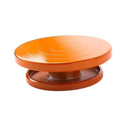 YXADGML Töpferscheibe Kantenrad for Töpferei, drehbar, manuell, robuster Kuchendrehteller for Modellkeramik, Kunst, DIY-Kunsthandwerksprojekte, Basteln von Ton(Orange 15cm) von YXADGML