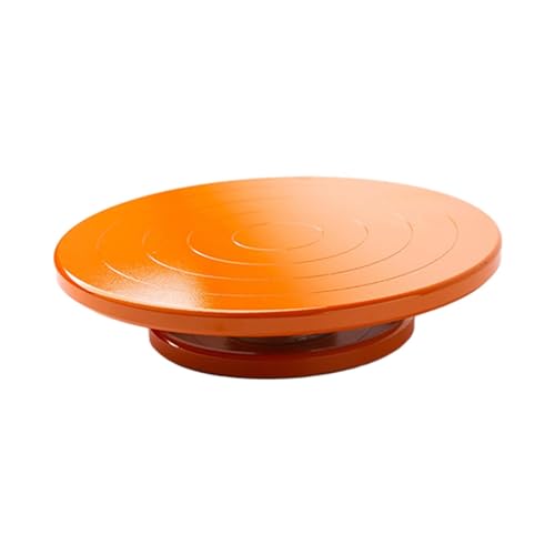 YXADGML Töpferscheibe Kantenrad for Töpferei, drehbar, manuell, robuster Kuchendrehteller for Modellkeramik, Kunst, DIY-Kunsthandwerksprojekte, Basteln von Ton(Orange 20cm) von YXADGML
