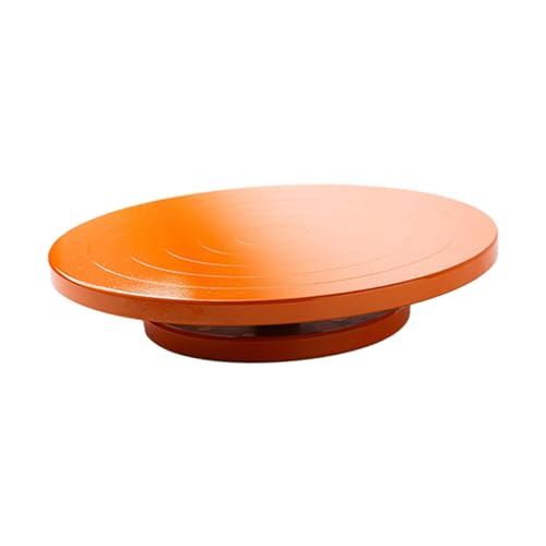 YXADGML Töpferscheibe Kantenrad for Töpferei, drehbar, manuell, robuster Kuchendrehteller for Modellkeramik, Kunst, DIY-Kunsthandwerksprojekte, Basteln von Ton(Orange 25cm) von YXADGML