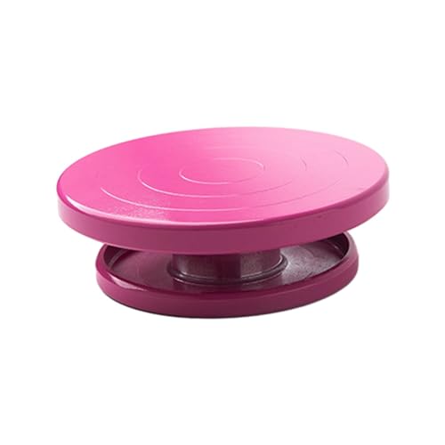 YXADGML Töpferscheibe Kantenrad for Töpferei, drehbar, manuell, robuster Kuchendrehteller for Modellkeramik, Kunst, DIY-Kunsthandwerksprojekte, Basteln von Ton(Pink 15cm) von YXADGML