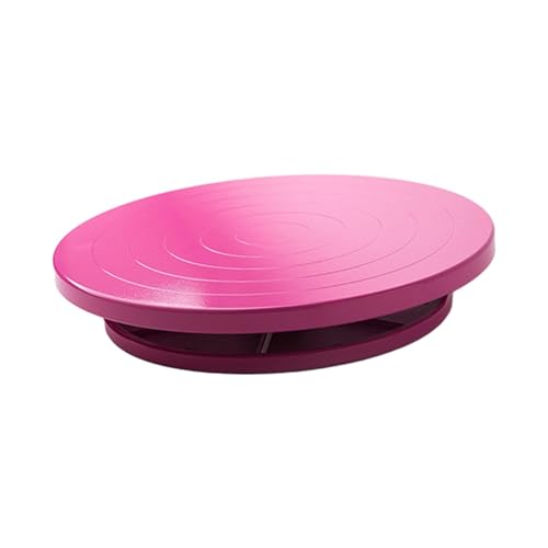 YXADGML Töpferscheibe Kantenrad for Töpferei, drehbar, manuell, robuster Kuchendrehteller for Modellkeramik, Kunst, DIY-Kunsthandwerksprojekte, Basteln von Ton(Pink 25cm) von YXADGML