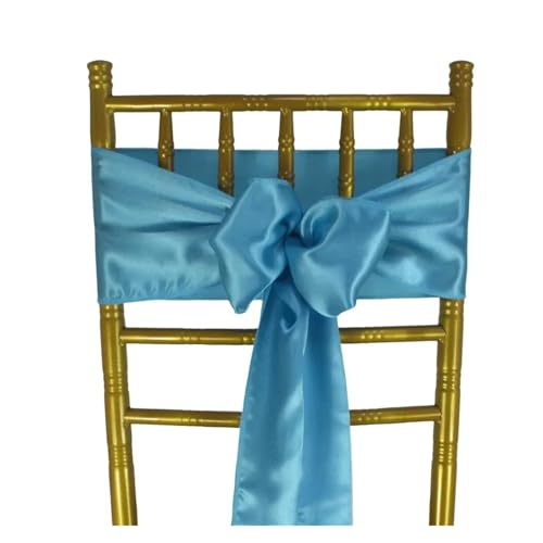 YXADGML Tuhlschleife Hochzeit (10 Stück/50 Stück) Satin-Stuhlschärpen, Hochzeit, Party, Dekoration, Band, Schleife, Knoten, Krawatten, Restaurant, Weihnachten(Blue,50pcs) von YXADGML
