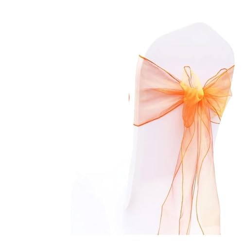 YXADGML Tuhlschleife Hochzeit 10/50/100Pcs Organza Stuhl Schärpen Knoten Bänder Stuhl Bögen for Für Hochzeit Party Bankett Event Land Hochzeit Stuhl Dekoration(Coral Oranges,50pcs) von YXADGML
