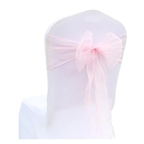 YXADGML Tuhlschleife Hochzeit 10/50/100Pcs Organza Stuhl Schärpen Knoten Bänder Stuhl Bögen for Für Hochzeit Party Bankett Event Land Hochzeit Stuhl Dekoration(Light Pink,50pcs) von YXADGML