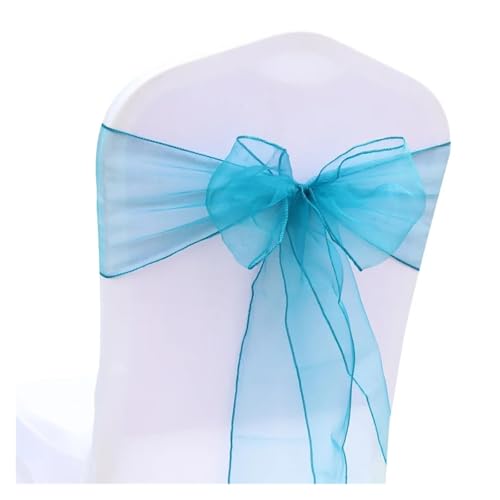 YXADGML Tuhlschleife Hochzeit 10/50/100Pcs Organza Stuhl Schärpen Knoten Bänder Stuhl Bögen for Für Hochzeit Party Bankett Event Land Hochzeit Stuhl Dekoration(Teal Blue,50pcs) von YXADGML