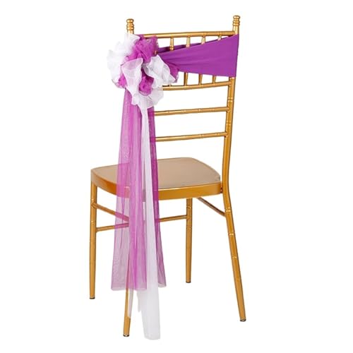 YXADGML Tuhlschleife Hochzeit 10 Stück Stuhlschärpen, elastische Spandex-Organza-Hochzeitshülle, Stuhl-Fliege-Band for Bankett-Dekoration, Event-Zubehör, 12 Farben Schärpe(Black White) von YXADGML