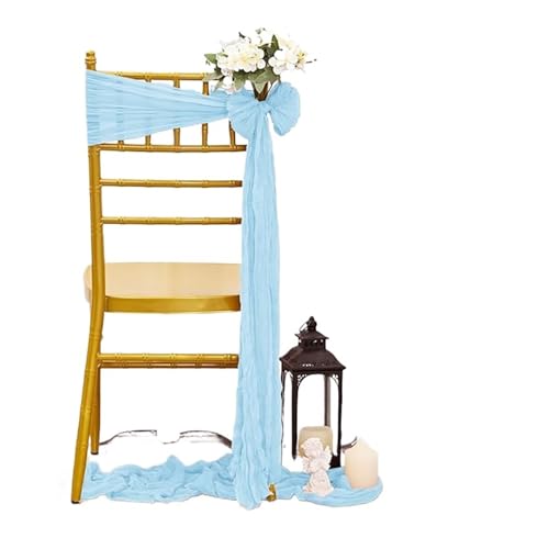 YXADGML Tuhlschleife Hochzeit 10 Stück Stuhlschärpen, rustikale Schleife, Stuhlbezug for Hochzeitsbankett, Party, Stuhldekoration, 90 x 180 cm(Blue) von YXADGML