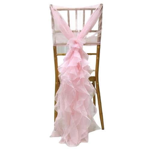 YXADGML Tuhlschleife Hochzeit 10PCS Romantische Stuhl Schärpe Bogen Hotel Hochzeit Bankett Stuhl Abdeckung Rüschen Stuhl Schärpen Hochzeit Bankett Party Wohnkultur(Pink) von YXADGML