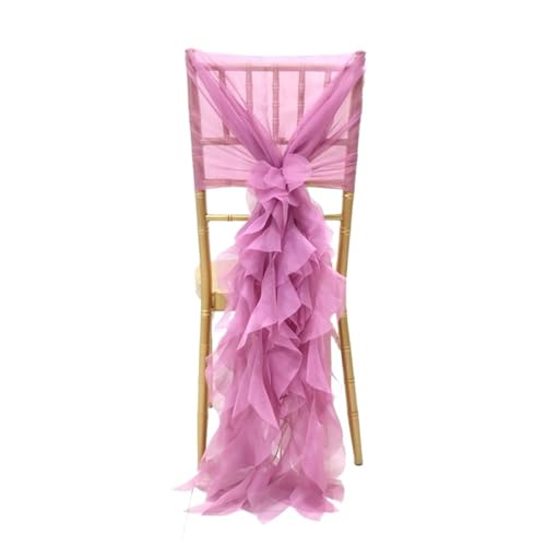 YXADGML Tuhlschleife Hochzeit 10PCS Romantische Stuhl Schärpe Bogen Hotel Hochzeit Bankett Stuhl Abdeckung Rüschen Stuhl Schärpen Hochzeit Bankett Party Wohnkultur(Purple) von YXADGML