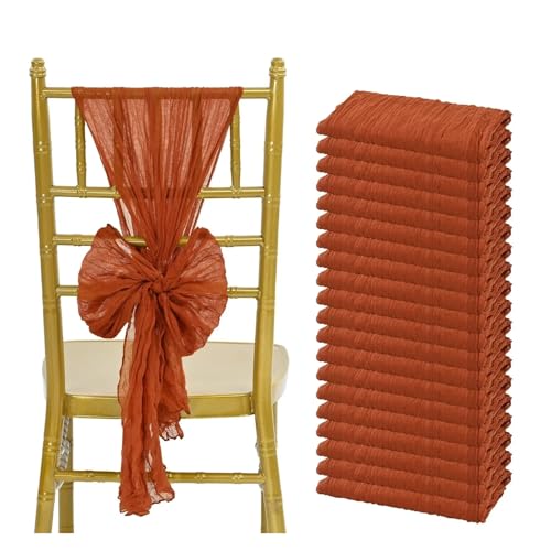 YXADGML Tuhlschleife Hochzeit 12PCS Chair Sashes Rustic Chair Decorative Bows Designed Chair Cover for Wedding Banquet Party Aisle Home Decoration(12PCS Terracotta) von YXADGML